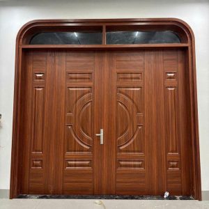 cửa chính thép vân gỗ đẹp
