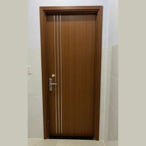 Mẫu cửa composite ốp chỉ nhôm sang trọng